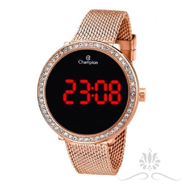 Relógio Champion Feminino Ch48037p Digital LED Rosé